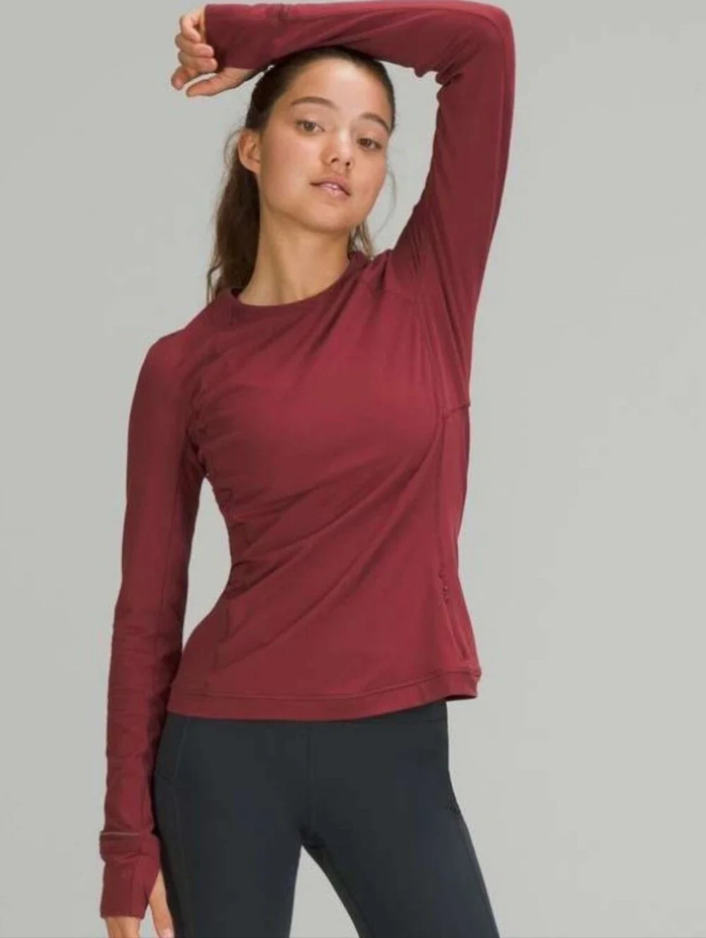 lululemon💎 athletica Long-Sleeve Crew Top in Deep Wine